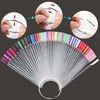 Picture of 150 Pcs Clear Nail Swatch Sticks with Ring, Fan Shape Nail Art Polish Display Tips, False Nail Sample Sticks, Nail Practice Color Display, Transparent Polish Board for Nail