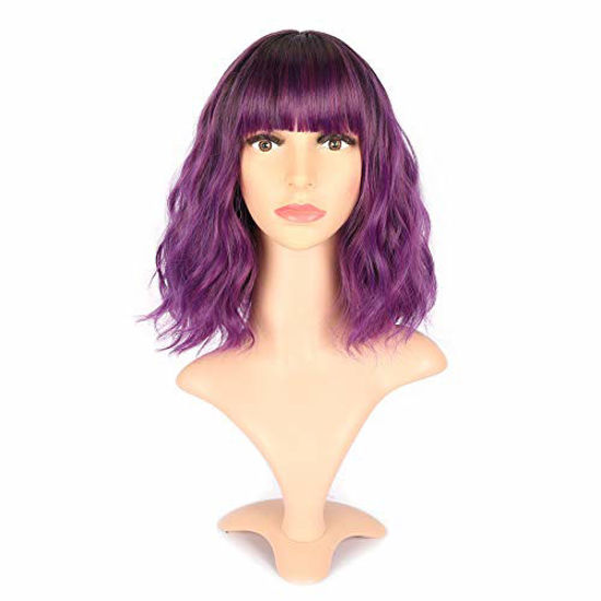 GetUSCart VCKOVCKO Ombre Color Natural Wavy Bob Wig With Air