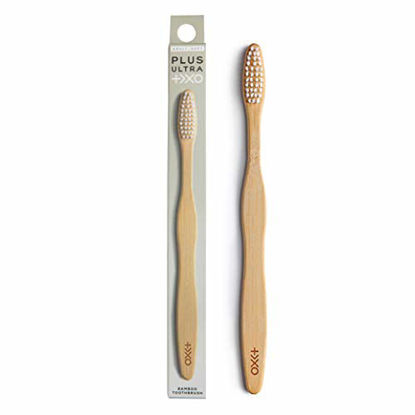 Picture of PLUS ULTRA Bamboo Toothbrush | PLUS ULTRA Logo Etched on Toothbrush Handle | Eco-Friendly and Biodegradable Toothbrush Handle with Dentist Designed Bristles | Soft Toothbrush and BPA Free