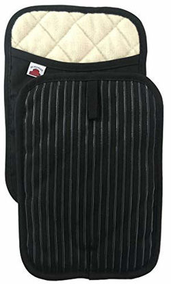 Picture of Big Red House Pot Holders, with The Heat Resistance of Silicone and Flexibility of Cotton, Recycled Cotton Infill, Terrycloth Lining, Set of 2 Black