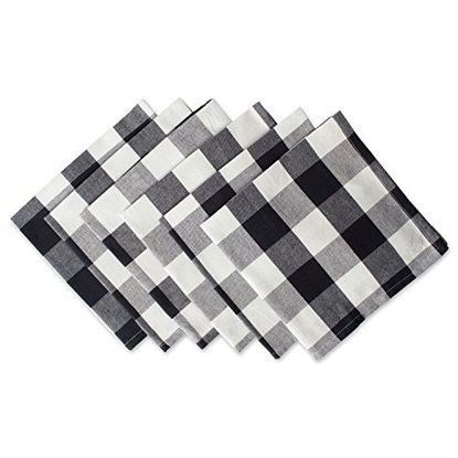 Picture of DII Buffalo Check Collection Classic Tabletop, Napkin Set, 20x20, Black & White 6 Count