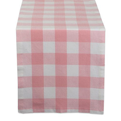 Picture of DII Buffalo Check Collection Classic Tabletop, Table Runner, 14x72, Pink & White