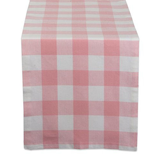 Picture of DII Buffalo Check Collection Classic Tabletop, Table Runner, 14x72, Pink & White