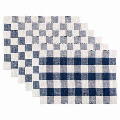Picture of DII Buffalo Check Collection Classic Tabletop, Placemat Set, 13x19, Navy & Cream 6 Count