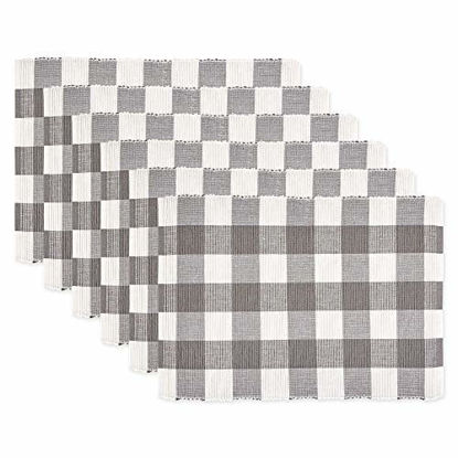 Picture of DII Buffalo Check Collection Classic Tabletop, Placemat Set, 13x19, Gray & White 6 Count