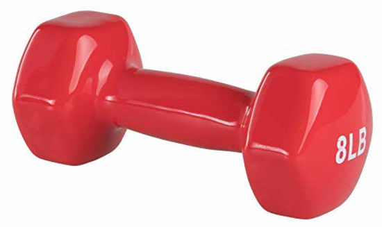 Picture of Amazon Basics Vinyl 8 Pound Dumbbells - Set of 2, Red