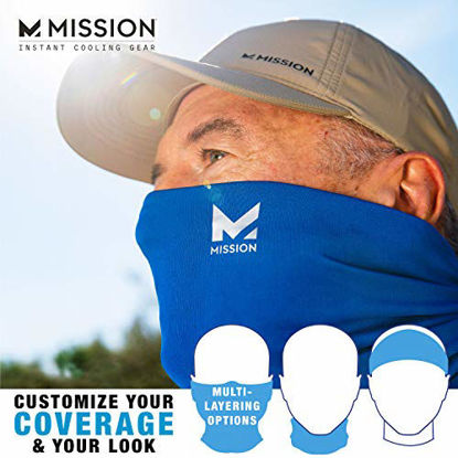 Picture of MISSION Cooling Neck Gaiter Customize Your Coverage, Face Mask, Cools When Wet- Pulse Triple Black