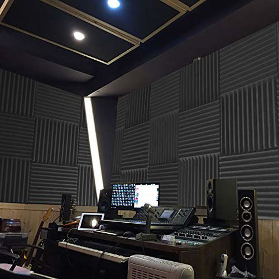 2 X 12 X 12 Acoustic Foam Panels Sound Panels wedges Soundproof Sound Insulation Absorbing 12 Pack Acoustic Panels Studio Wedge Tiles 