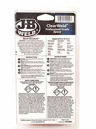 Picture of J-B Weld Pro Size ClearWeld 5 Minute Set Epoxy
