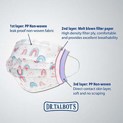 Picture of Dr. Talbot's Disposable Kids Face Mask for Personal Health by Nuby, 10 Pack, Girl, 6-12 years, Prints May Vary