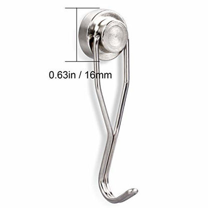 Picture of Swivel Swing Magnetic Hook New Upgraded, 25LB6packRefrigerator Magnetic Hooks Strong Neodymium Magnet Hook, Perfect for Refrigerator and Other Magnetic Surfaces,60mm(2.36in) in Length