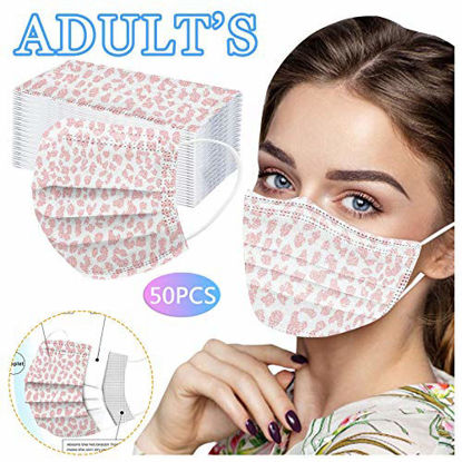 Picture of 50PC Leopard Disposable Face Mask For Adults Women Sexy Cheetah Print Paper Masks Full Face Cover Protections (08)