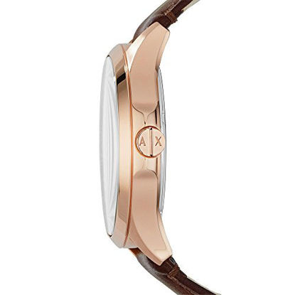Picture of Armani Exchange Men's Hampton Leather Watch, Color: Brown/Rose gold (Model: AX2172)
