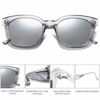 Picture of SOJOS Classic Square Polarized Sunglasses Unisex UV400 Mirrored Glasses SJ2050 with Crystal Grey Frame/Silver Mirrored Lens