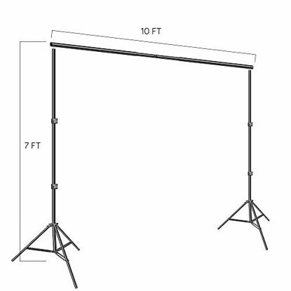 Picture of Backdrop Stand, Emart 7x10ft Photo Video Studio Muslin Background Stand Backdrop Support System Kit with Mini Ball Head, Photography Studio