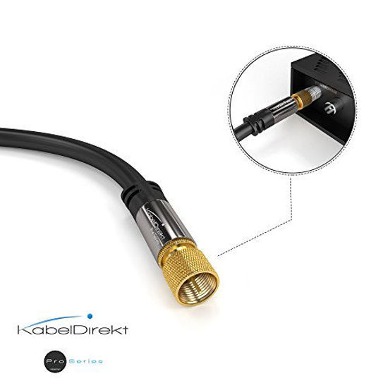 DVB-T2 Radio DVB-C KabelDirekt 15 ft 75 Ohm HDTV SAT/TV Cable Male F-Type Connector  Straight Male F-Type coaxial Cable for TV PRO Series HDTV 90° Angled DVB-S