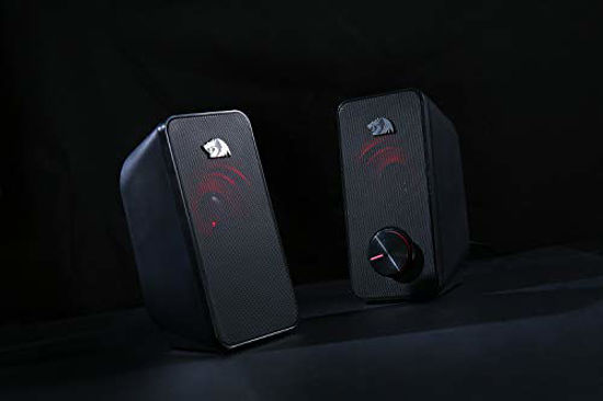 Picture of Redragon GS500 Stentor PC Gaming Speaker, 2.0 Channel Stereo Desktop Computer Speaker with Red Backlight, Quality Bass and Crystal Clear Sound, USB Powered with a 3.5mm Connector