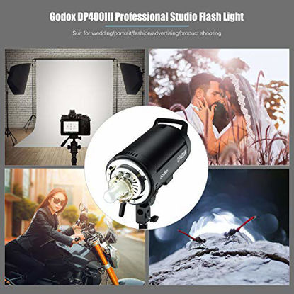 Picture of Godox DP400III Studio Flash Light 400Ws 2.4G Wireless X System Strobe Lighting with Bowens Mount 5600K Color Temperature Photography Flashes for Wedding Portrait Fashion Advertising Shooting
