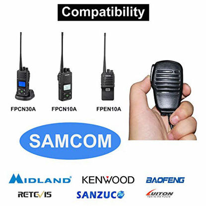 Picture of SAMCOM Shoulder Mic,Two Way Radio Speaker Mic with 3.5mm Audio Jack,2 Pin Radio Mic with PTT for FPCN10A FPCN30A FPEN10A Walkie Talkie Long Range(1 Pack)