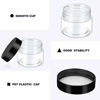 Picture of 6 Pack Plastic Pot Jars Round Clear Leak Proof Plastic Container Jars with Lid for Travel Storage, Eye Shadow, Nails, Paint, Jewelry (3 oz, Black)