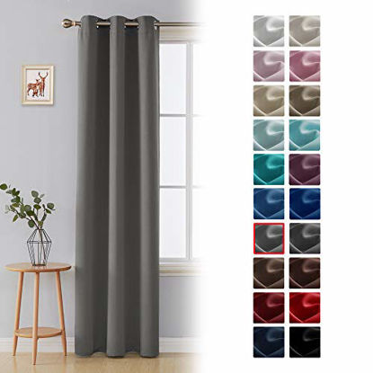Picture of Deconovo Room Darkening Thermal Insulated Blackout Grommet Window Curtain Nursery Room, Light Grey,42x95-inch,1 Panel
