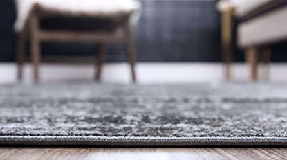 Picture of Unique Loom Sofia Collection Traditional Vintage Dark Gray/Ivory Round Rug (7' 0 x 7' 0)