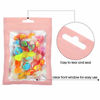 Picture of 100 Pieces Resealable Mylar Ziplock Food Storage Bags with Clear Window Coffee Beans Packaging Pouch for Food Self Sealing Storage Supplies (Pink, 3.5 x 4.7 Inch)