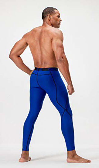 GetUSCart- DEVOPS 2 Pack Men's Compression Pants Athletic Leggings (Medium,  Black/Blue)