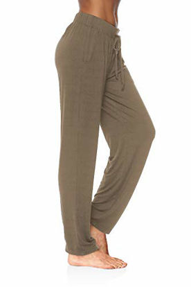 Picture of DIBAOLONG Womens Yoga Pants Wide Leg Comfy Drawstring Loose Straight Lounge Running Workout Legging Brown M