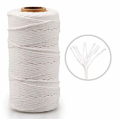 Picture of Cotton Bakers Twine,328 Feet 2MM Natural White Cotton String for Crafts,Gift Wrapping Twine,Arts & Crafts, Home Decor, Gift Packaging(Beige)