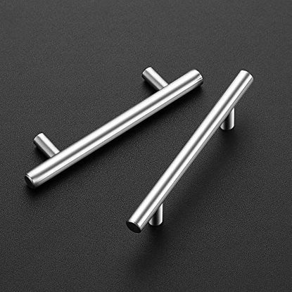 Picture of 40 Pack | 5'' Cabinet Pulls Brushed Nickel Stainless Steel Kitchen Cupboard Handles Cabinet Handles 5Length, 3 Hole Center