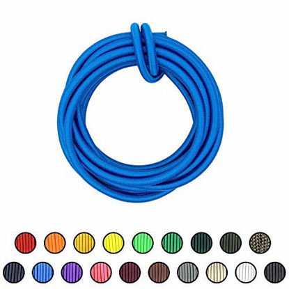 Picture of SGT KNOTS Marine Grade Shock Cord - 1000% Stretch, Dacron Polyester Bungee for DIY Projects, Tie Downs, Commercial Uses (3/8", 100ft, RoyalBlue)