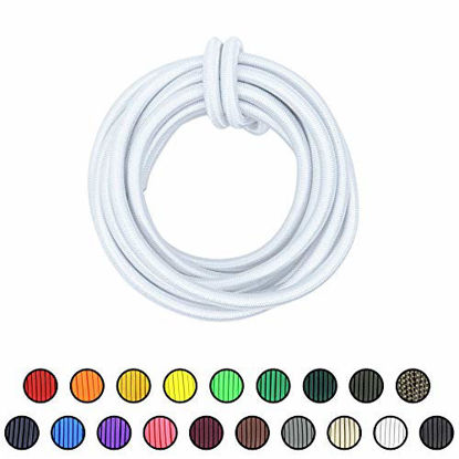 Picture of SGT KNOTS Marine Grade Shock Cord - 100% Stretch, Dacron Polyester Bungee for DIY Projects, Tie Downs, Commercial Uses (9/32" x 500ft, White)