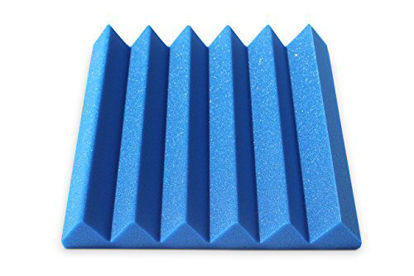 Picture of Soundproofing Acoustic Studio Foam - Blue Color - Wedge Style Panels 12x12x2 Tiles - 4 Pack