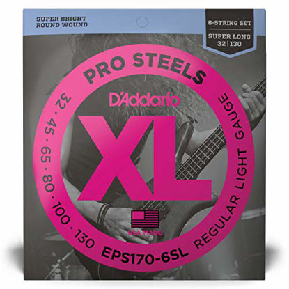 Picture of D'Addario EPS170-6SL 6-String ProSteels Bass Guitar Strings, Light, 30-130, Super Long Scale