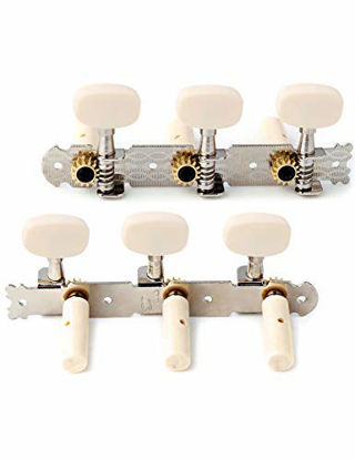 Picture of Metallor 3 on a Plank Guitar Tuning Pegs Machine Heads Tuning Keys Tuners for Classical Guitar Single Hole 3L 3R Chrome. (G317)
