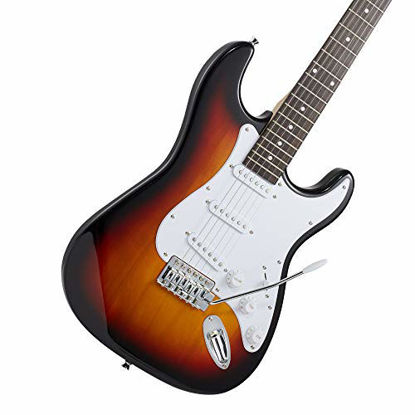 Picture of Ashthorpe 39-Inch Electric Guitar (Sunburst-White), Full-Size Guitar Kit with Padded Gig Bag, Tremolo Bar, Strap, Strings, Cable, Cloth, Picks