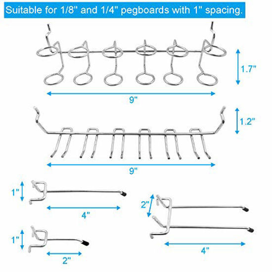 GetUSCart Pegboard Hooks Assortment with Pegboard Bins, Peg Locks, for