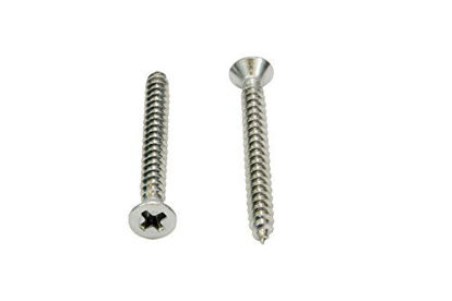 Picture of #10 X 1-3/4'' Stainless Flat Head Phillips Wood Screw, (100 pc), 18-8 (304) Stainless Steel Screws by Bolt Dropper