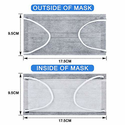 Picture of ydscsci Face Mask, Disposable 4 Ply Face Masks Protective Breathable Facial Mask for Adult Men Women Indoor Outdoor Daily Use , 50 Pcs Grey