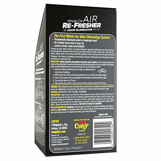 Picture of Meguiar's G181302 Whole Car Air Re-Fresher Odor Eliminator Mist, Black Chrome Scent, 2 oz