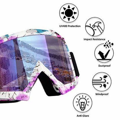 Picture of Motorcycle Goggles ATV Goggles Motocross Goggles Windproof Dirt Bike Goggles Dustproof Off Road Goggles Scratch Resistant PU Helmet MX Goggles Skiing Goggles Protective Safety Glasses Racing Goggles