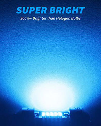 Picture of Yorkim DE3022 LED Bulb Ice Blue 31mm Festoon LED Bulb Super Bright CANBUS 10-SMD 4014 Chipsets, 3175 LED Bulb, DE3175 LED Bulb, 3022 LED for Car Interior Dome map Lights, Pack of 4