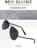 Picture of LUENX Aviator Sunglasses for Mens Womens Polarized Black Lens Black Metal Frame 60mm