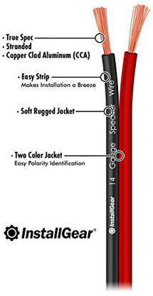 Picture of InstallGear 14 Gauge AWG 100ft Speaker Wire Cable - Red/Black with 12 Banana Plugs