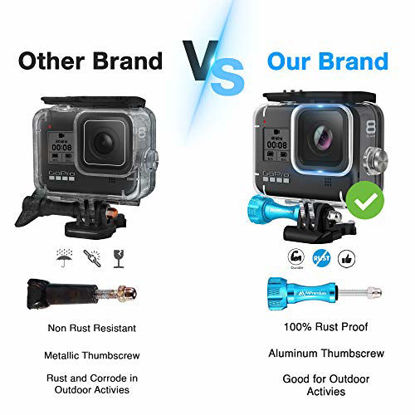 Picture of MiPremium Waterproof Housing Case for GoPro Hero 8 Black. Underwater Protective Diving Shell Cage Mount Accessories with Aluminium Screw & Quick Release Buckle Accessory for Hero8 Action Camera