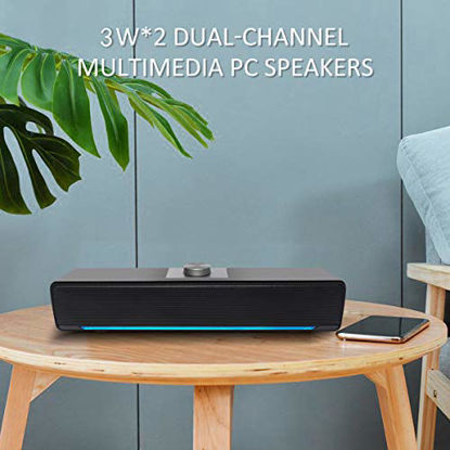 Picture of Computer Speakers, Phission USB Powered Sound Bar Speakers for Computer Desktop Laptop PC(Upgrade)