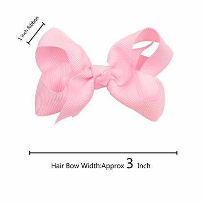 Picture of 40pcs Little Girls Hair Bows Clips In Pairs Mix Colors Pigtail Cheer Bow Alligator Hair Clips for Baby Girls Toddlers Kids