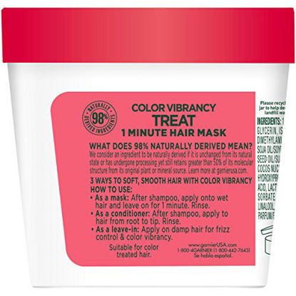 Picture of Garnier Fructis Color Vibrancy Treat 1 Minute Hair Mask with Goji Extract and Boost Collagen, 3.4 Fl Oz (Pack of 1)