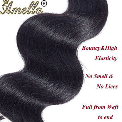 Picture of Amella Hair 8A Brazilian Virgin Hair Body Wave 1 Bundles 100% Unprocessed Brazilian Body Wave Remy Human Hair Extensions(18inch)